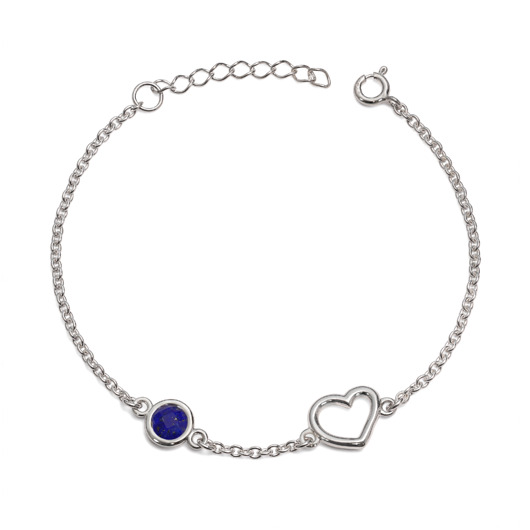 bransoletki srebrne Aura - Bransoletka srebrna z lapisem lazuli