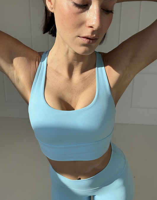 biustonosze damskie Stanik do jogi DREAM - aqua blue