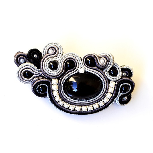 wisiory Sutaszowy wisior BLACK&SILVER