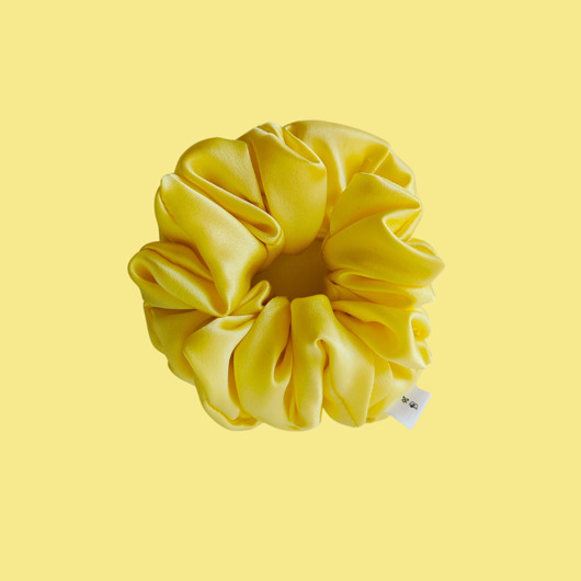 gumki do włosów Gumka jedwabna, scrunchie, frotka cytrynowa aura MAXI