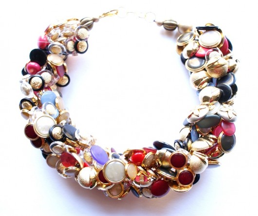 Plecione guzikowe złoto Republika jewelry