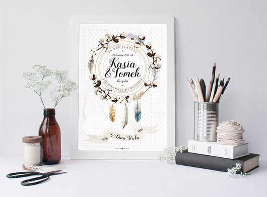 PLAKAT Pamiątka ślubna A3 XXXinterjoprint