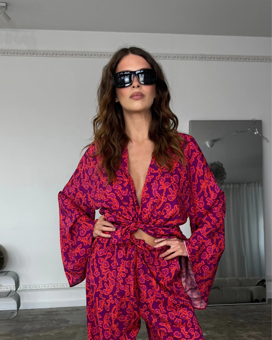 kardigany damskie Kimono Pekin confident print