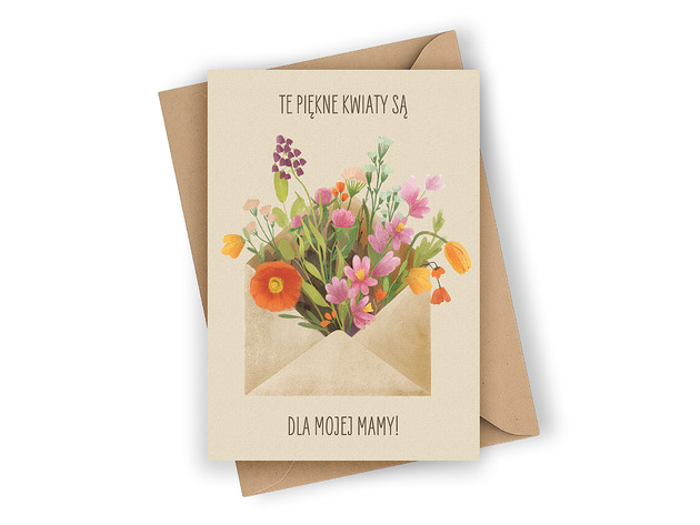 kartki okolicznościowe - wydruki Kartka na Dzień Mamy- Te piękne kwiaty są dla mojej mamy!