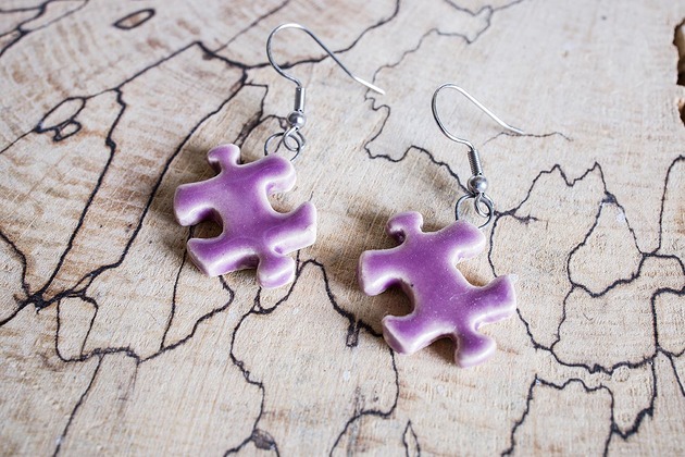 kolczyki ceramiczne Kolczyki ceramiczne puzzle