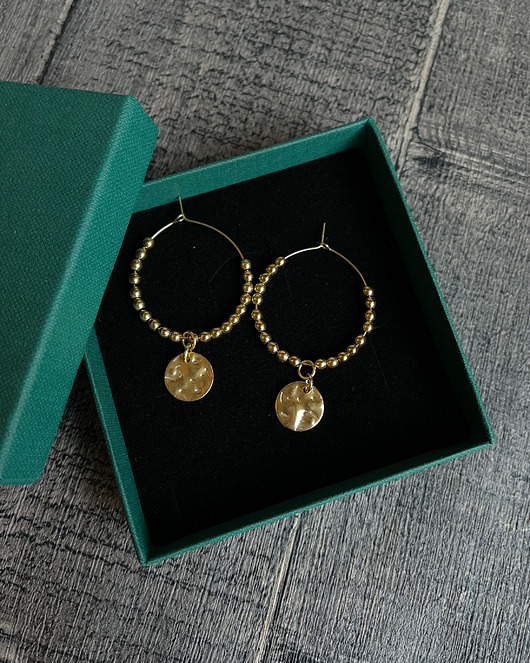 kolczyki z kamieniami Kolczyki koła z blaszkami