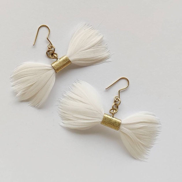kolczyki z piórami PIÓRKO kolczyki