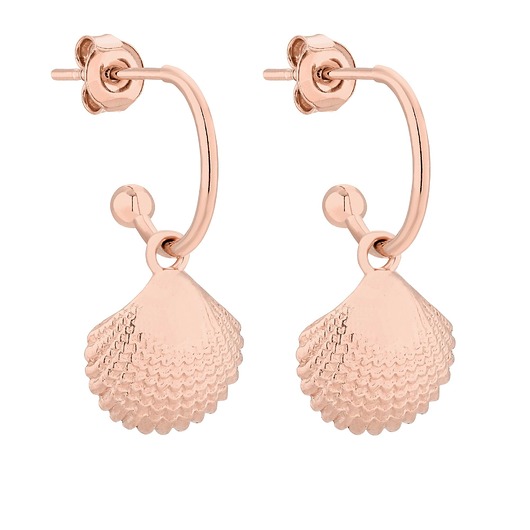 kolczyki pozłacane Kolczyki z muszelkami z różowego złota