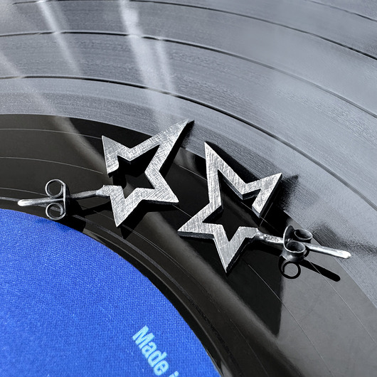 kolczyki srebrne Srebrne kolczyki wkrętki Gwiazdki Rockstar dark, wersja mniejsza