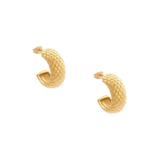 kolczyki - inne Kolczyki vintage karbowane półkoła