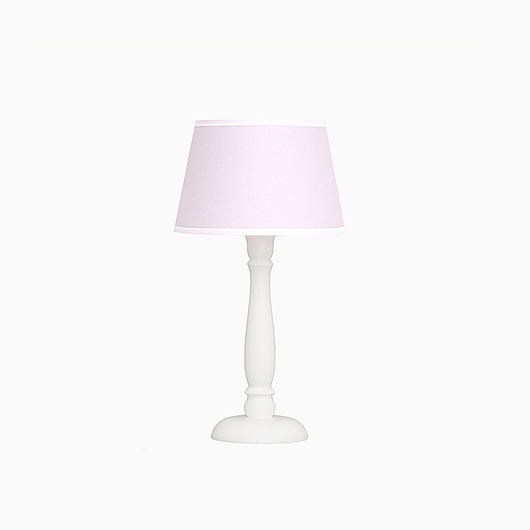 Lampka nocna pudrowy róż z białą lamówką Roomee Decor