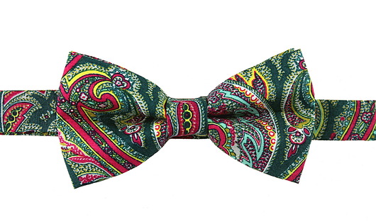 Mucha gotowa bowstyle zielony paisley bowstyle