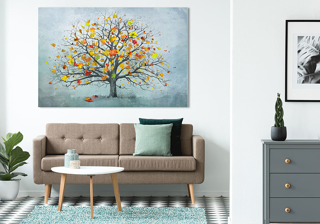 obrazy Obraz na płótnie z drzewem w turkusie 120x80cm