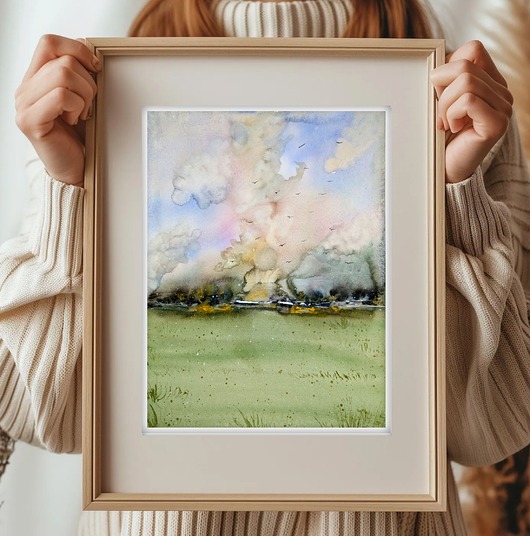 obrazy Oryginalna akwarela. Pejzaż 30x40cm