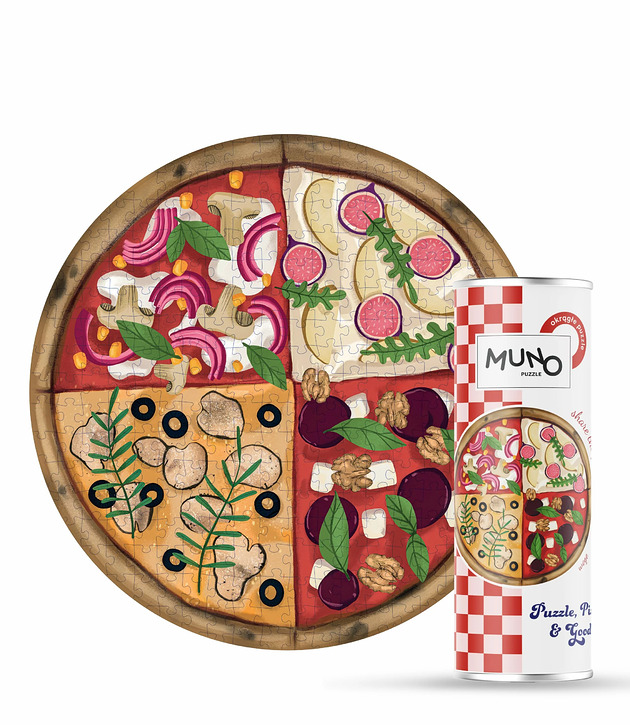 puzzle dla dzieci Puzzle 500 okrągłe "Pizza Wege" by Gosia Zych w tubie
