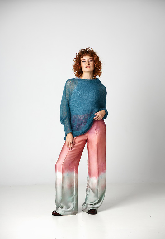 swetry damskie  Alpaka sweter Natalia - Morski