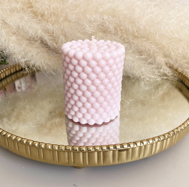 świeczniki i świece Świeca sojowa ekologiczna dekoracyjna "Bubbles" 60x75mm