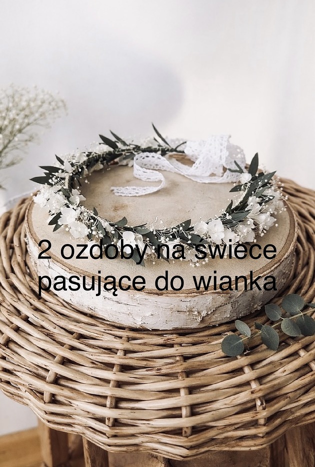 wianki komunijne Ozdoby na świece pasujące do wianka