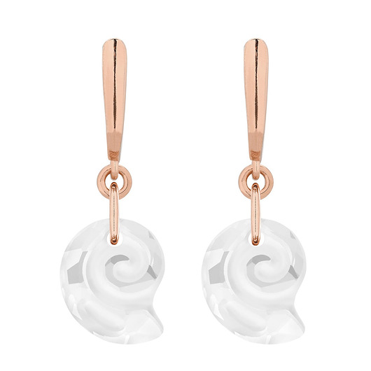 kolczyki swarovski Kolczyki złote z muszelkami SWAROVSKI CRYSTAL