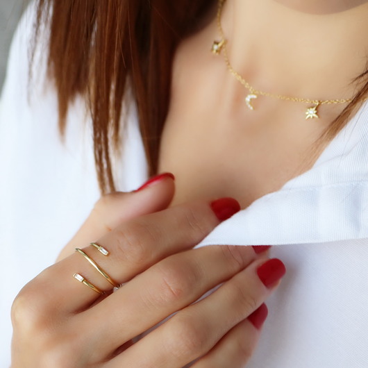 Pierścionek spirala cyrkonie srebro 925 Coccola JEWELLERY