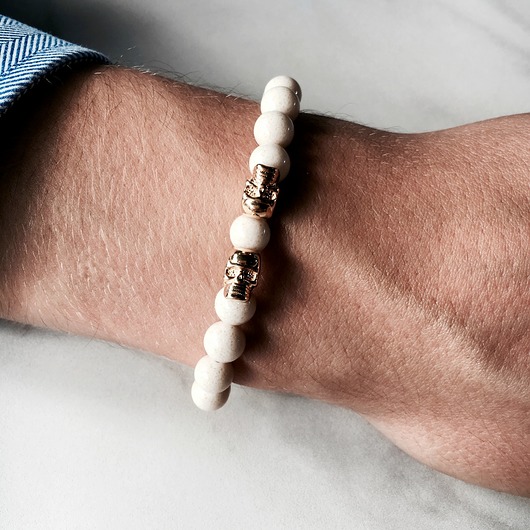 biżuteria męska Bransoletka męska WHITE SKULL