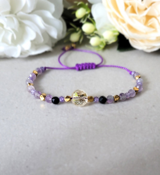 bransoletki z kamieni naturalnych Obfitość i ochrona- z Turmalinem i Cytrynem