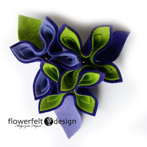 Zielenie i Fiolety-Biżuteria Autorska   FlowerFelt Design