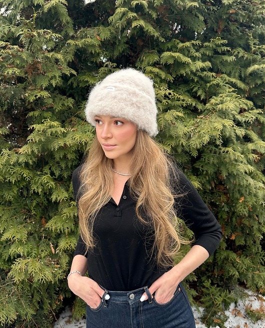 czapki damskie Puszysta czapka winter muse z alpaki i wełny merino
