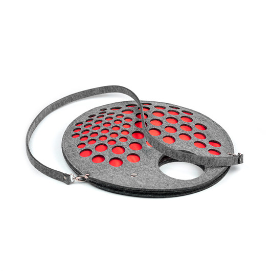 RedRoundStrainer felt label