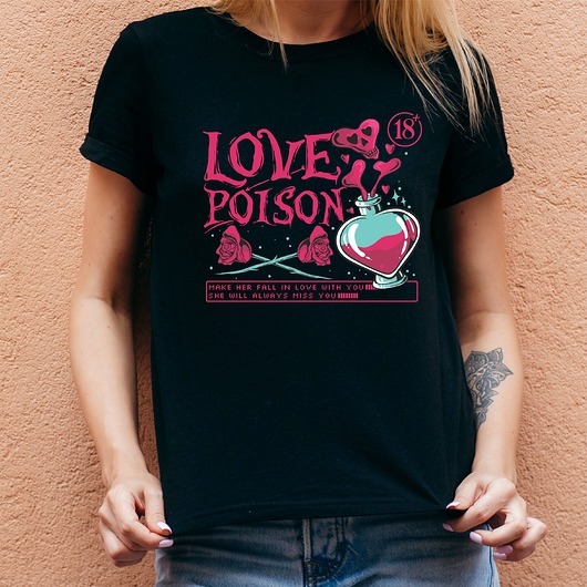 Koszulka damska czarna Love poison ART ORGANIC