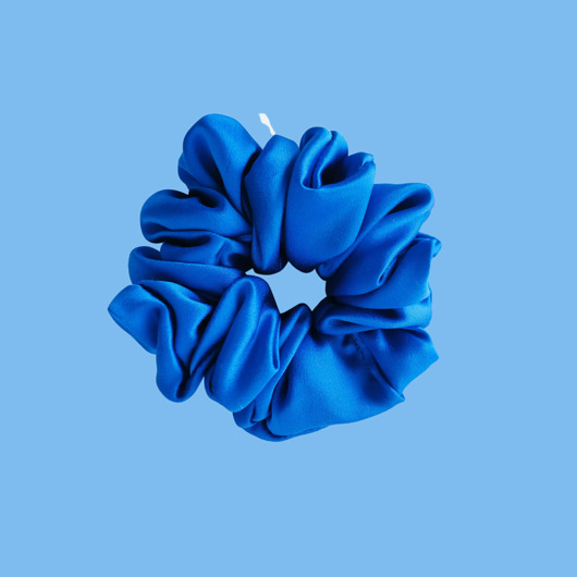 gumki do włosów Gumka jedwabna, scrunchie, frotka królewski chaber MAXI