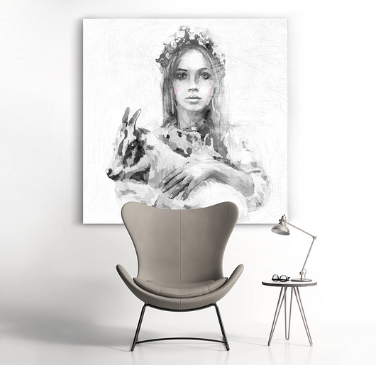 OBRAZ NA PŁÓTNIE "PŁOCHLIWOŚĆ" 80x80 CM Krzanoo