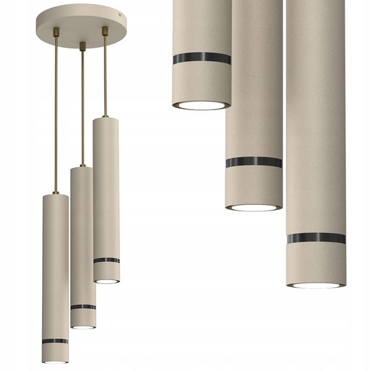 lampy wiszące Kaszmirowa lampa wisząca z czarnym paskiem 3-pkt Gu10 na kole