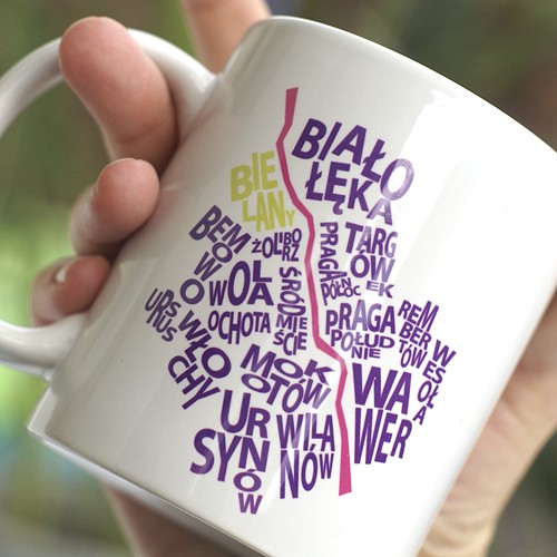 Warszawski fioletowy dzielnica ONE MUG A DAY