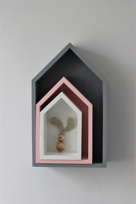 Półka domek komplet Little Wood Bunny