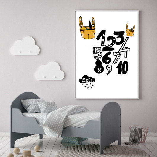 liczby Skandynawski plakat  edukacyjny Plakatowka