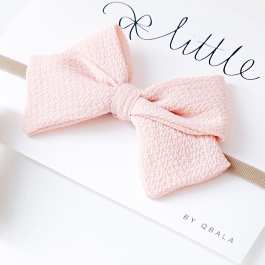 Opaska z kokardką na głowę, Nude - soft pink Little by qbala