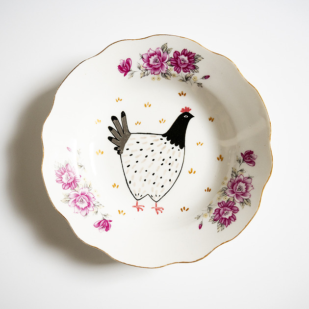 Ozdoby na ścianę Talerz na ścianę - kwoka