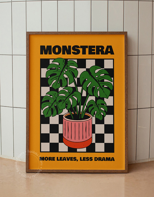 plakaty Plakat Dopamine Decor - Monstera - Druk Pigmentowy