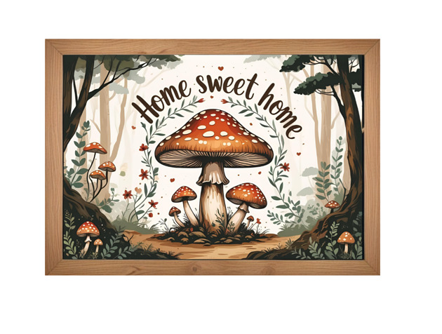 plakaty PLAKAT home sweet home dekoracja grzyby jesienna