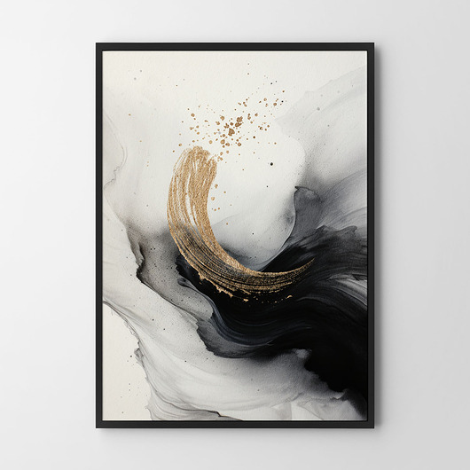 plakaty Plakat White and Gold - abstrakcja