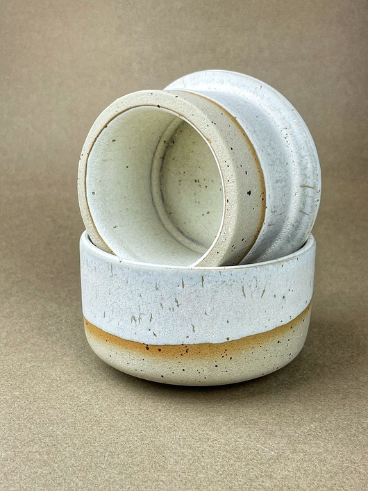 French Butter Dish / White Wabi Sabi Happy Tree Pottery