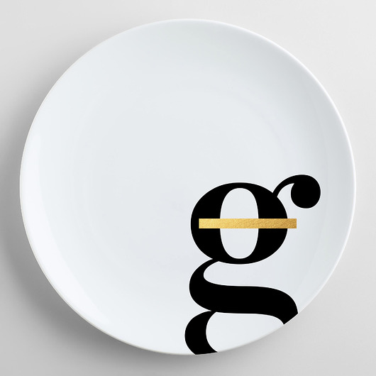 Porcelanowy Talerz "g" ze złotem Zulana
