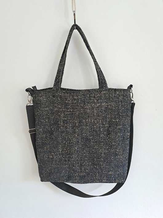 torby na ramię Torba na ramię; melanż; handmade; podreczna; na zamek, bawełniana