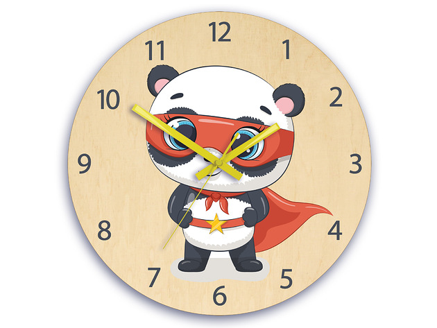 zegary Zegar ścienny dziecięcy PANDA30cm