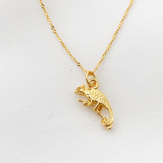 złote naszyjniki Naszyjnik z  kameleonem, kameleon, jaszczurka