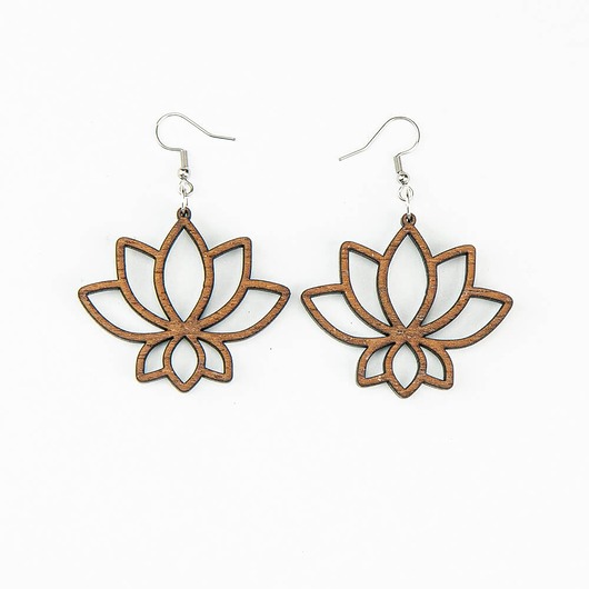kolczyki drewniane Drewniane kolczyki LOTUS Merbau