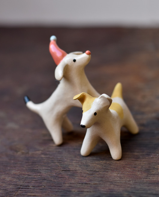 bombki Figurka ceramiczna piesek świąteczny bombka