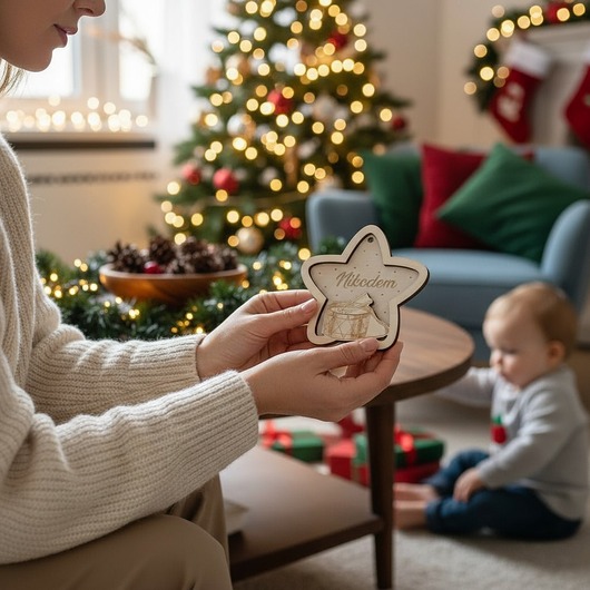 ozdoby choinkowe Bombka Gwiazdka z Imieniem Bębenek