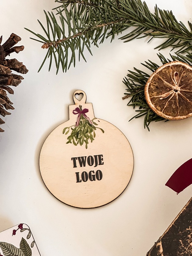 ozdoby choinkowe Motyw 5 - świąteczna kartka z Twoim logo